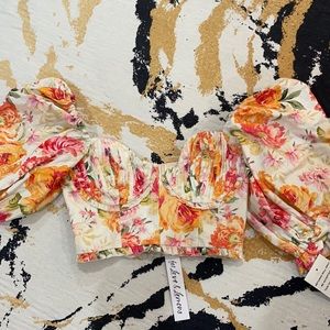 For Love and Lemons Peony Cropped Blouse